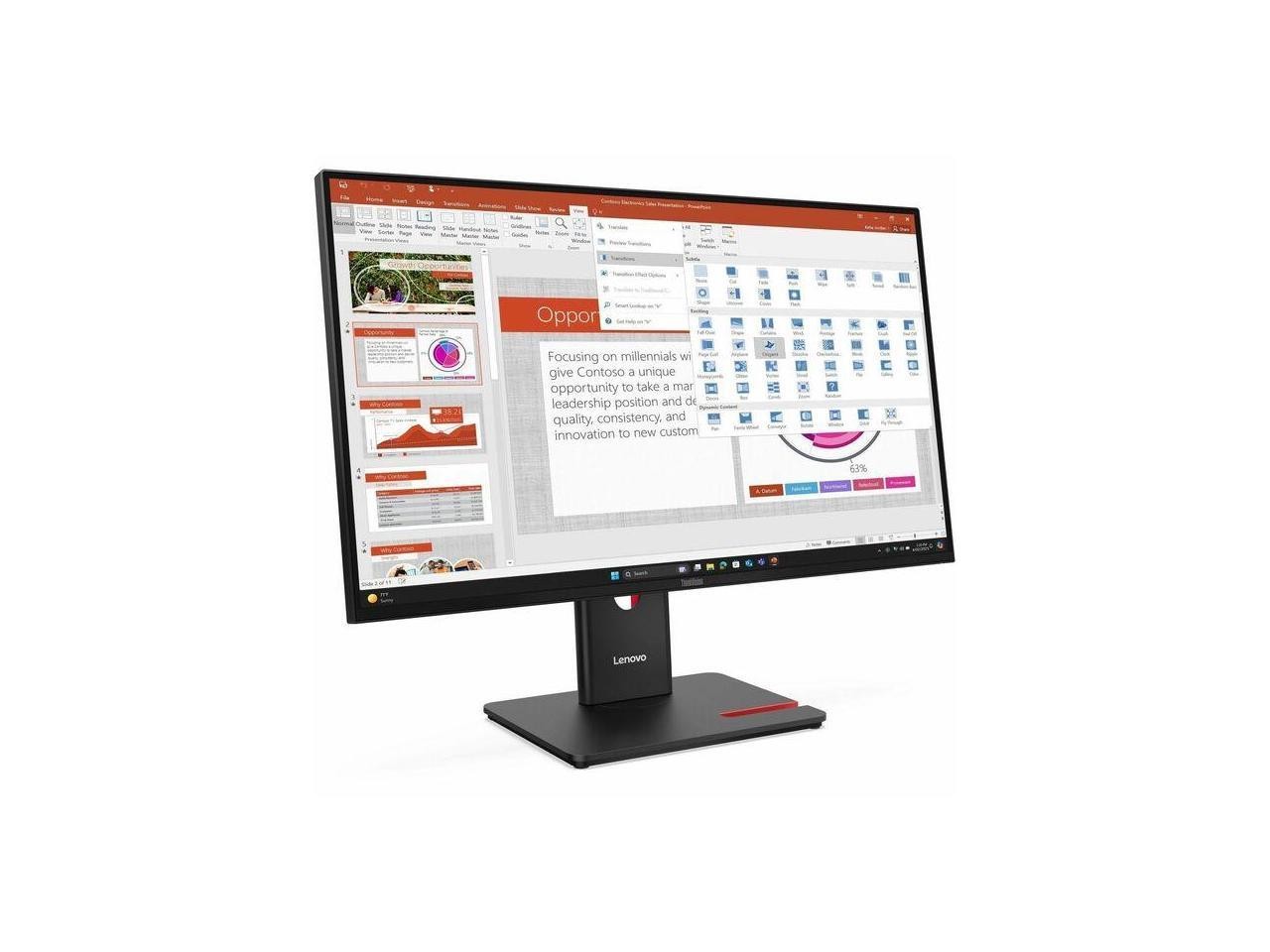 Lenovo ThinkVision T27-40 27" Class Full HD LED Monitor - 16:9 - Eclipse Black -