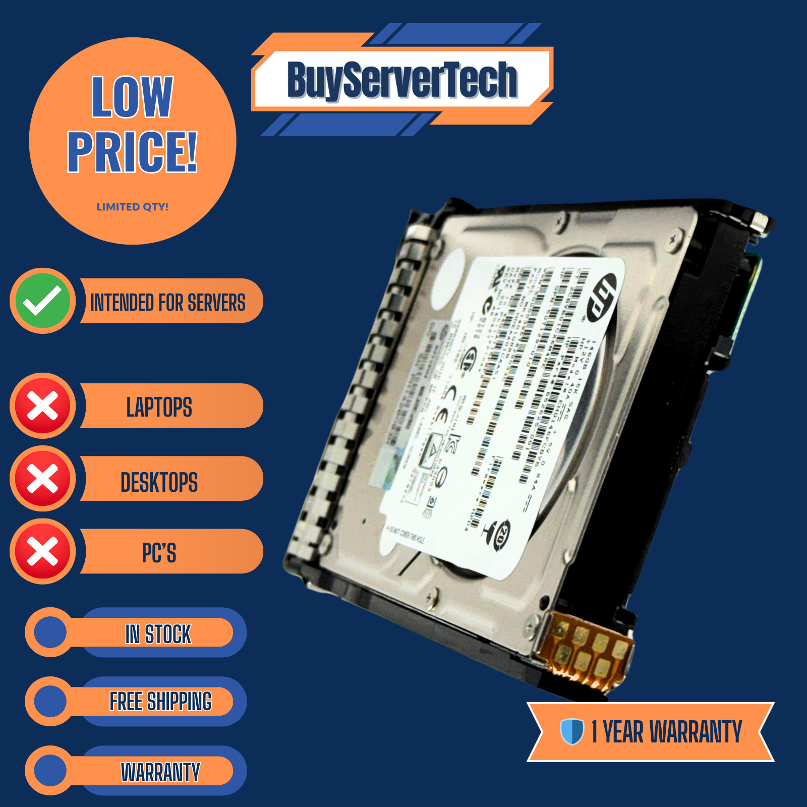 HP 652605-B21/653950-001/652599-002/652625-001-146GB 6G SAS 15K 2.5in G8/G9