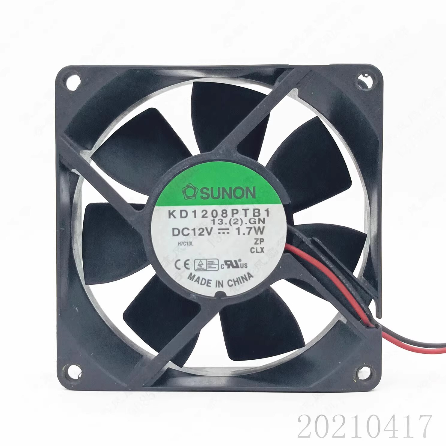 SUNON KD1208PTB1 8025 12V 1.7W 8cm 2-wire power supply chassis Computer fan