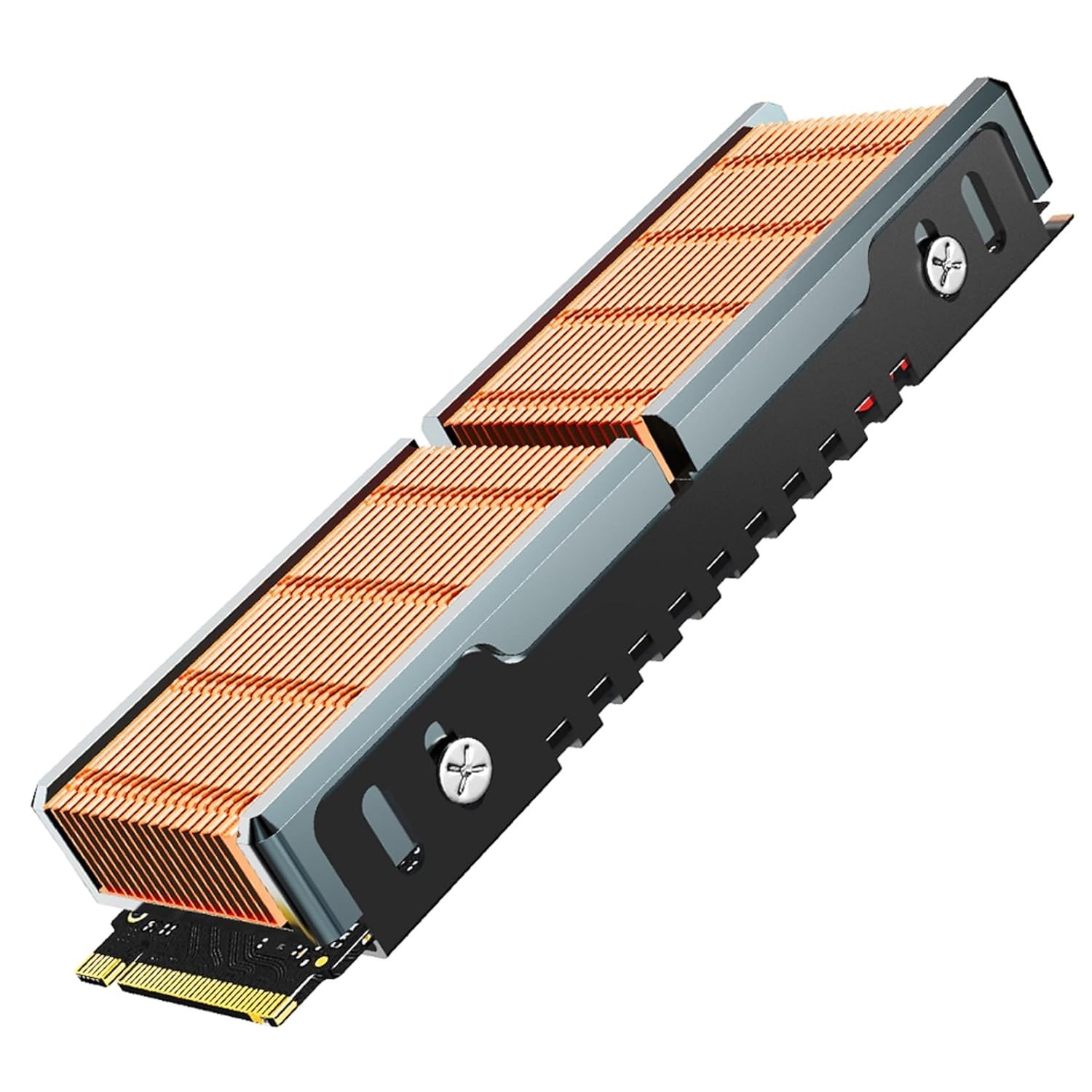 Copper M.2 HeatSink, Passive Nvme SSD Heatsinks with Copper Fins - Finscold Q80