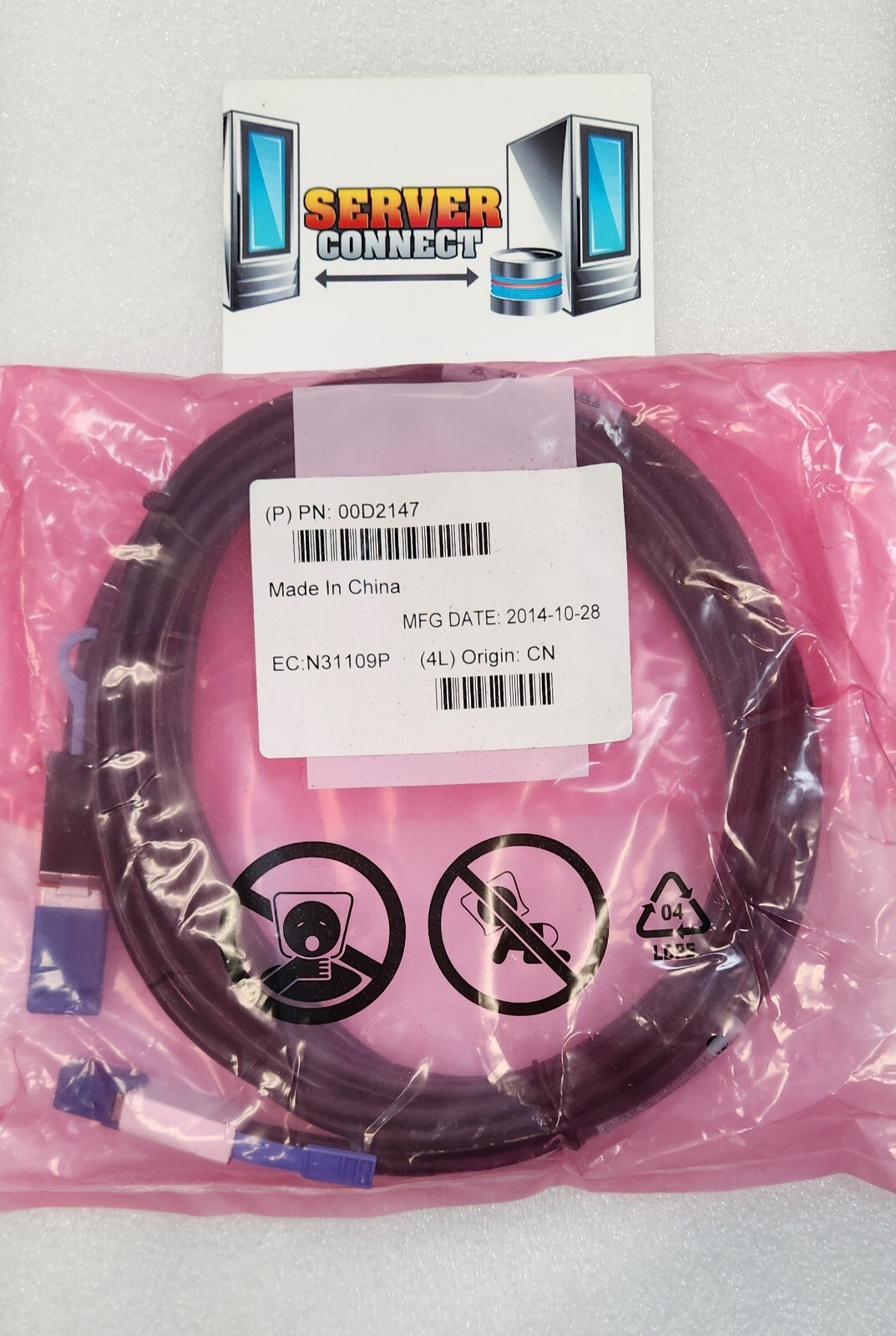 --- New in Bag --- 00D2147 / 00D2148 IBM 3M SAS 4X EU CABLE 00Y2463