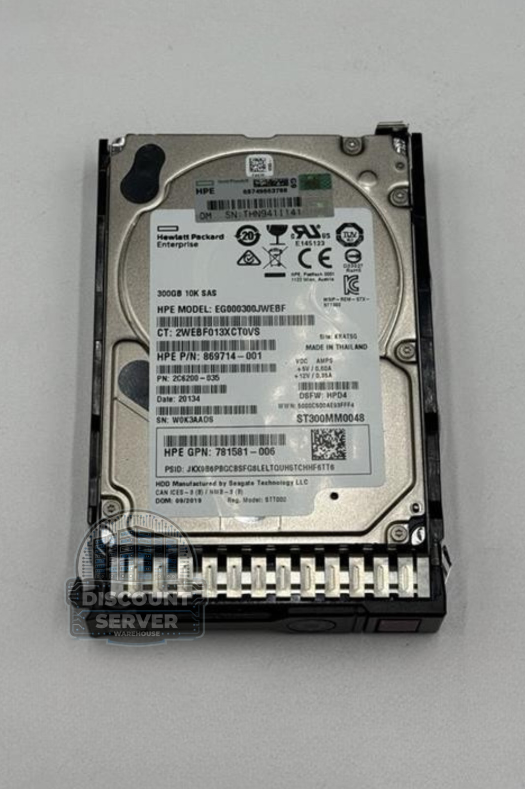 HPE 300GB 10K 12G SAS 2.5in SC Hard Drive 869714-001 Server PC w/ Tray