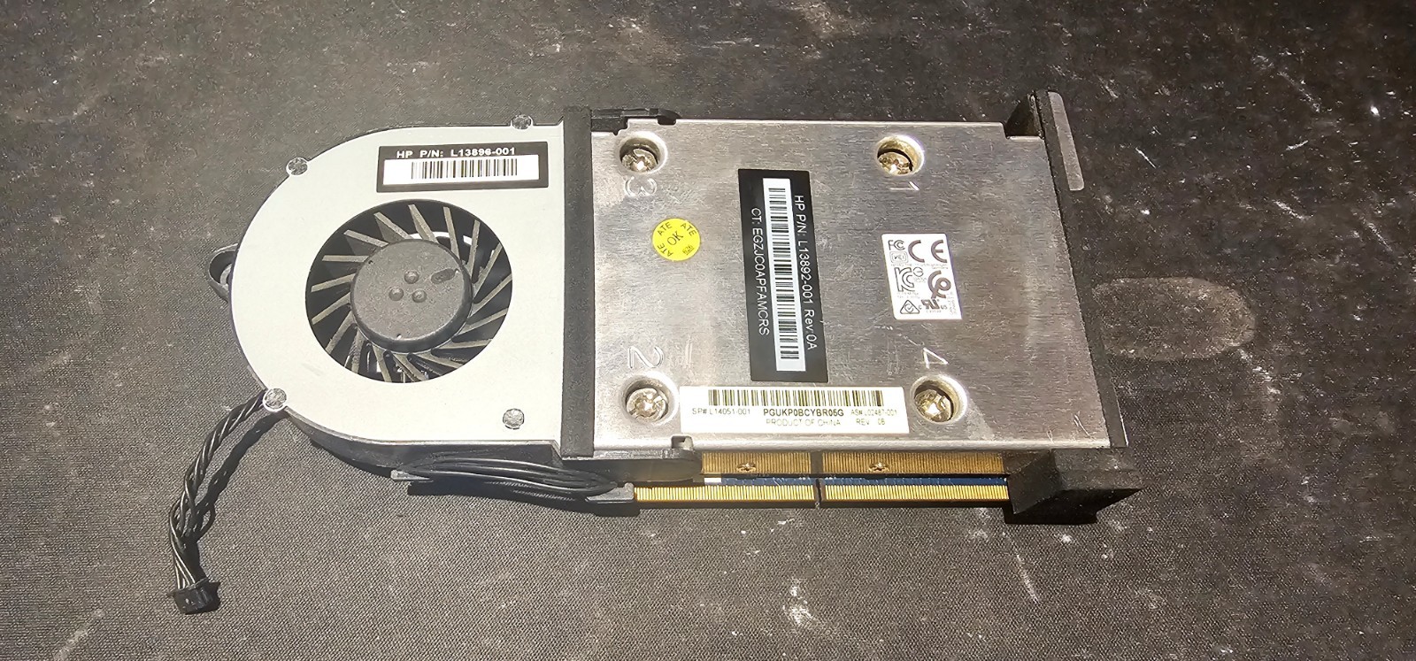 HP Z2 Mini G4 Quadro P600 4GB Graphics Card heatsink fan L32434-001, L32434-002
