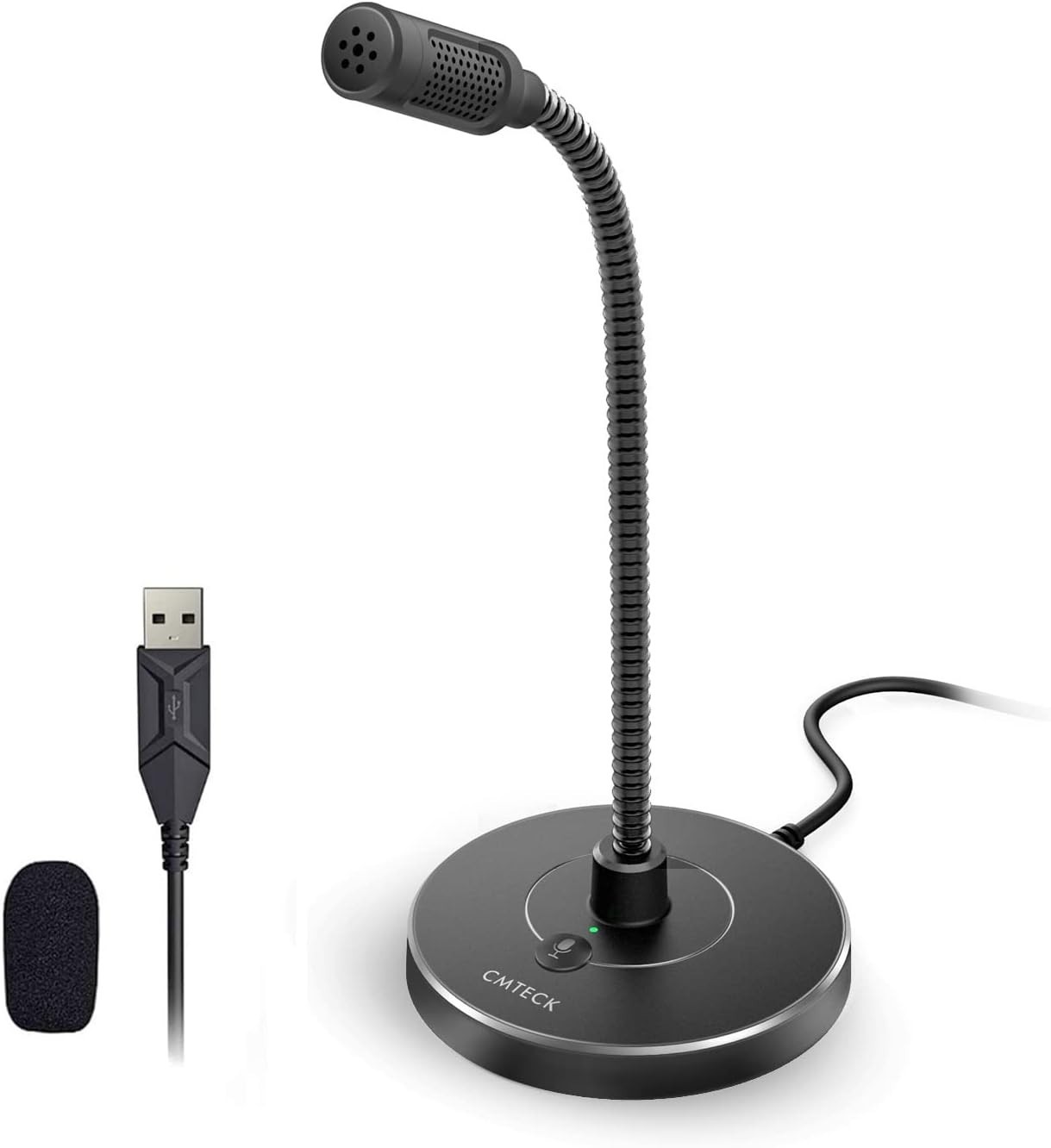 CMTECK USB Computer Microphone G009, Noise-Cancelling Recording Desktop Mic for