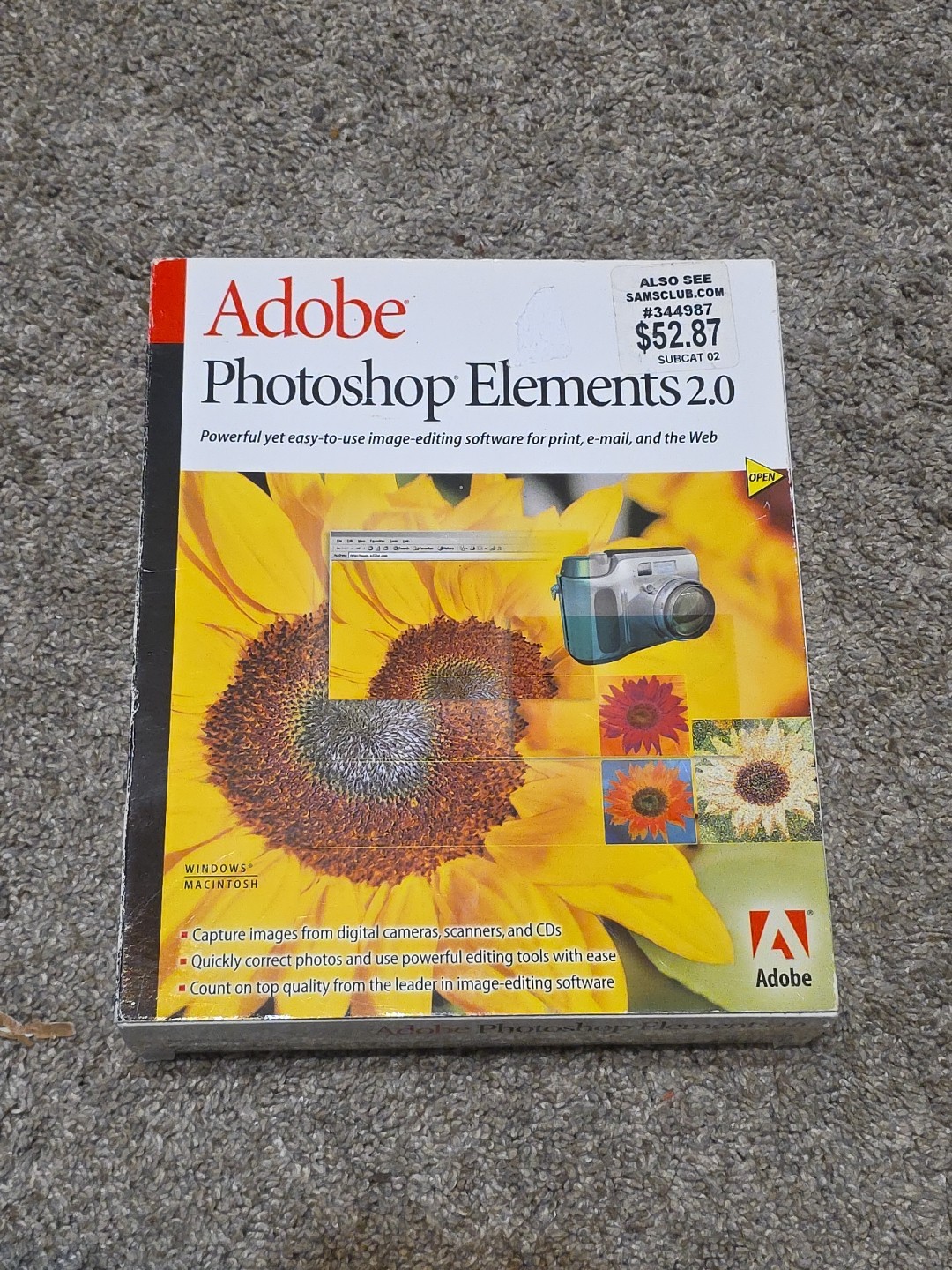 New Retail Big Box w/Manuals Adobe Photoshop Elements 2.0 2002