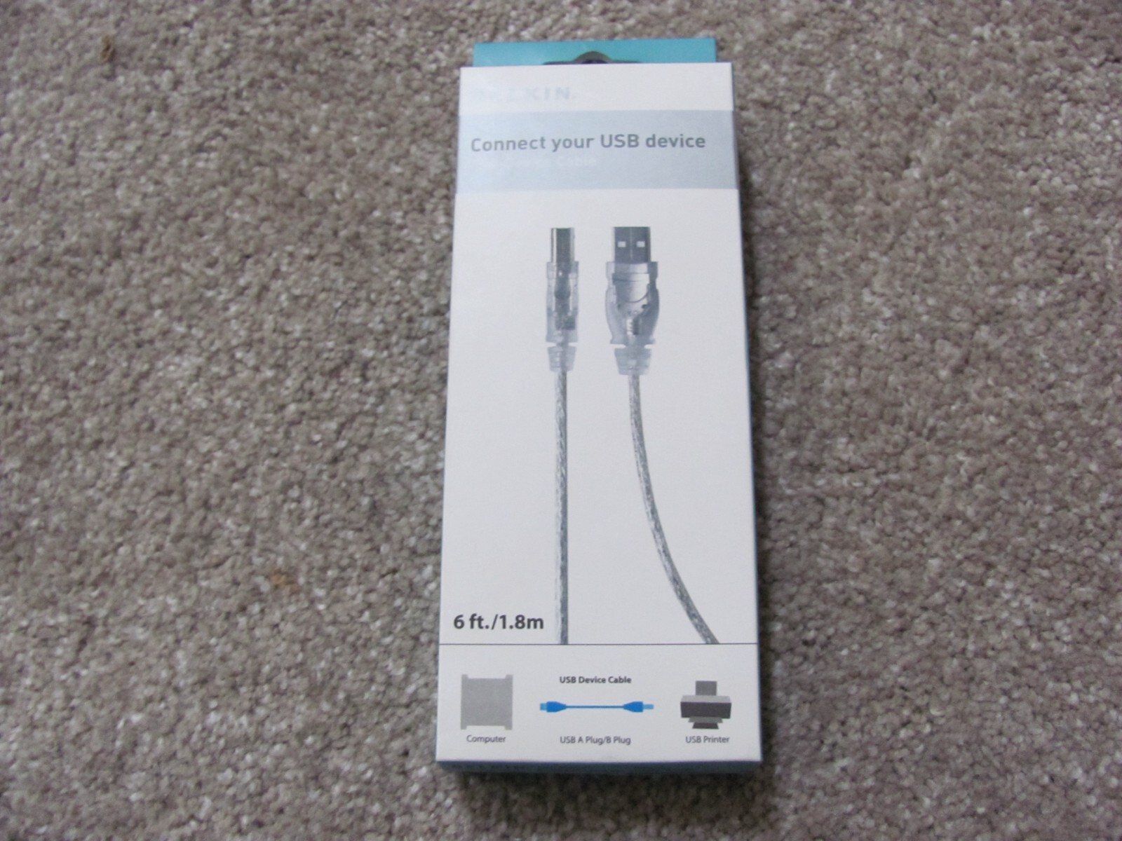 Brand New Belkin High Speed USB 2.0 Device Cable USB A Plug/B Plug 6 ft./1.8 m