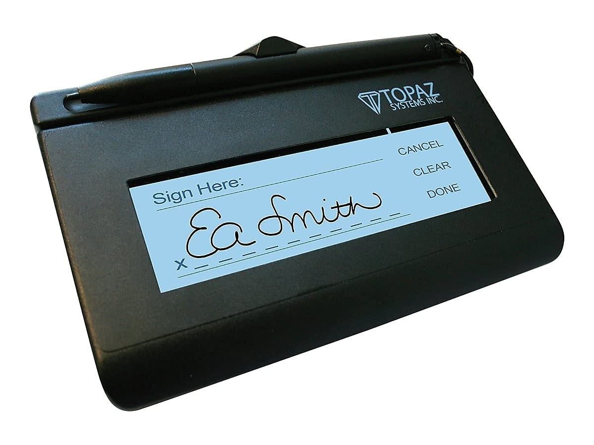 Topaz SignatureGem T-LBK462-HSB-R 1X5 Backlit LCD Signature Capture Pad USB
