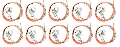 6 Strand Multimode OM1 62.5/125 SC UPC Fiber Pigtail 1M 10 Pack for Splice