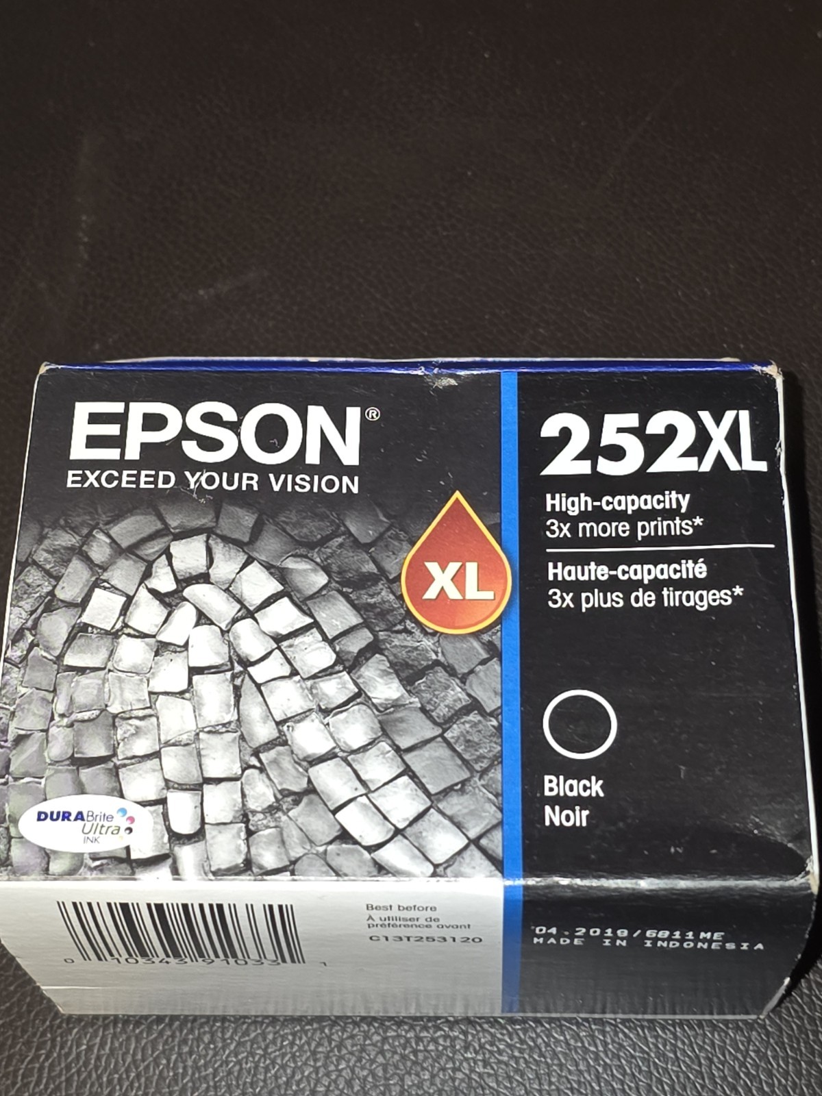 04-2019 NIB GENUINE Epson 252XL Black Ink Cartridge WF 3620 3640 7110 7610 7620