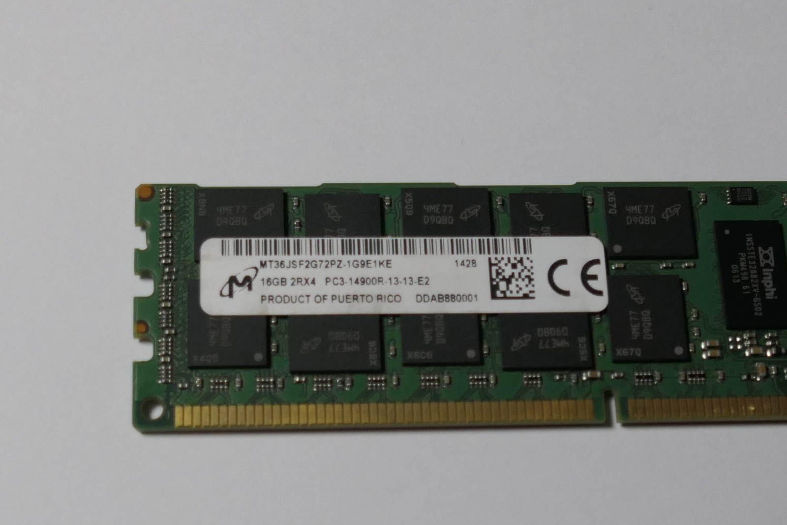 128GB = 8x 16GB 2RX4 PC3-14900R ___ Dell / HP / IBM / Lenovo / Supermicro