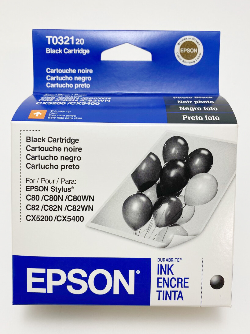 Genuine Epson Photo Black Ink Cart (T032120) - Stylus C80/C82 - Expired