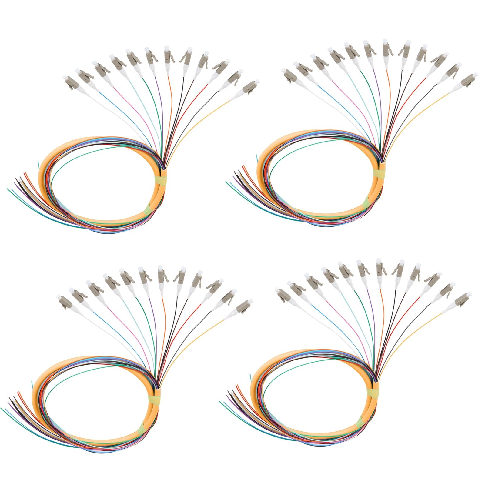 4 PCS 12Strand LC OM1 62.5/125um Multimode Pigtail 1.2m 47.24 Inch Network