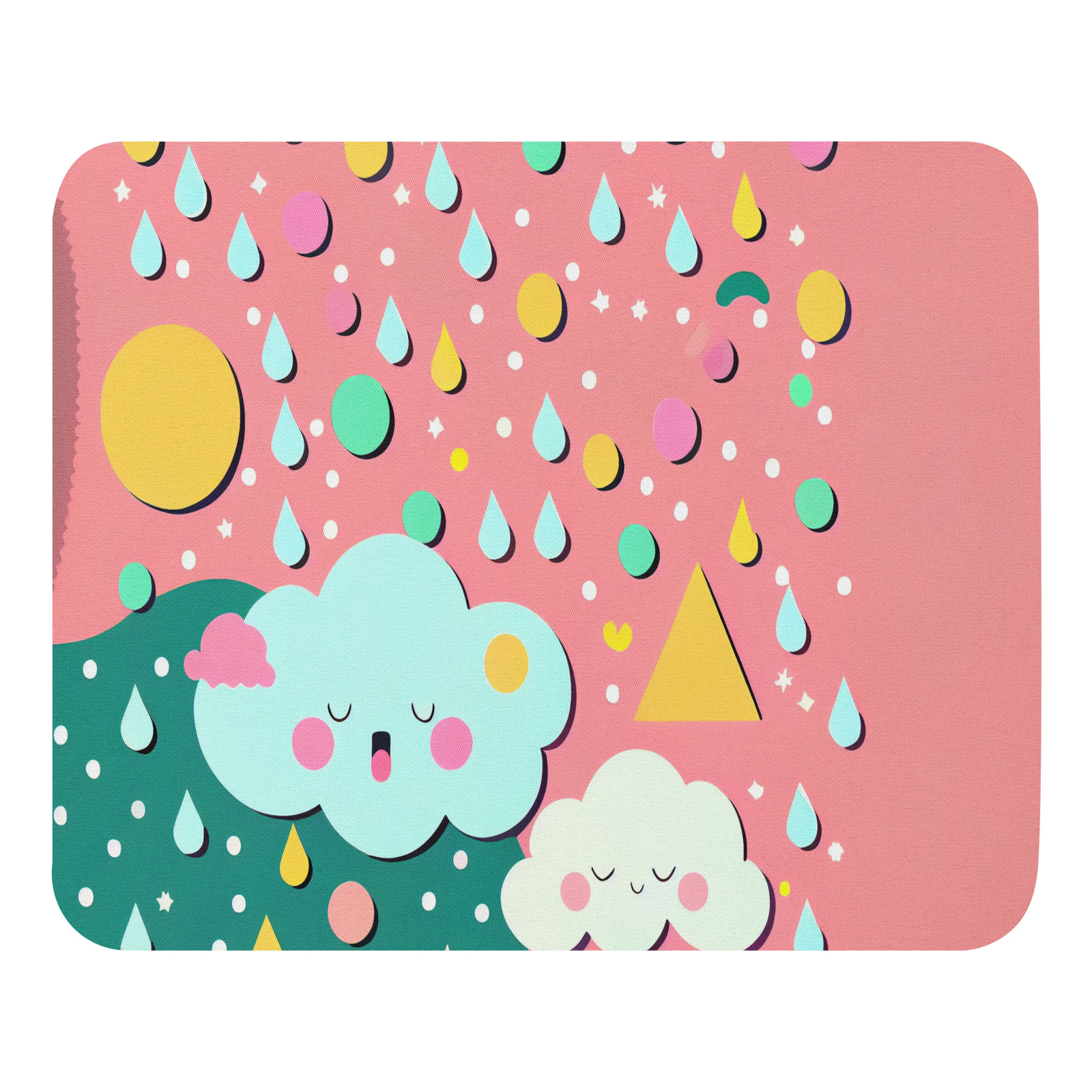 Kawaii Pastel Clouds and Stars Regular Mouse Pad