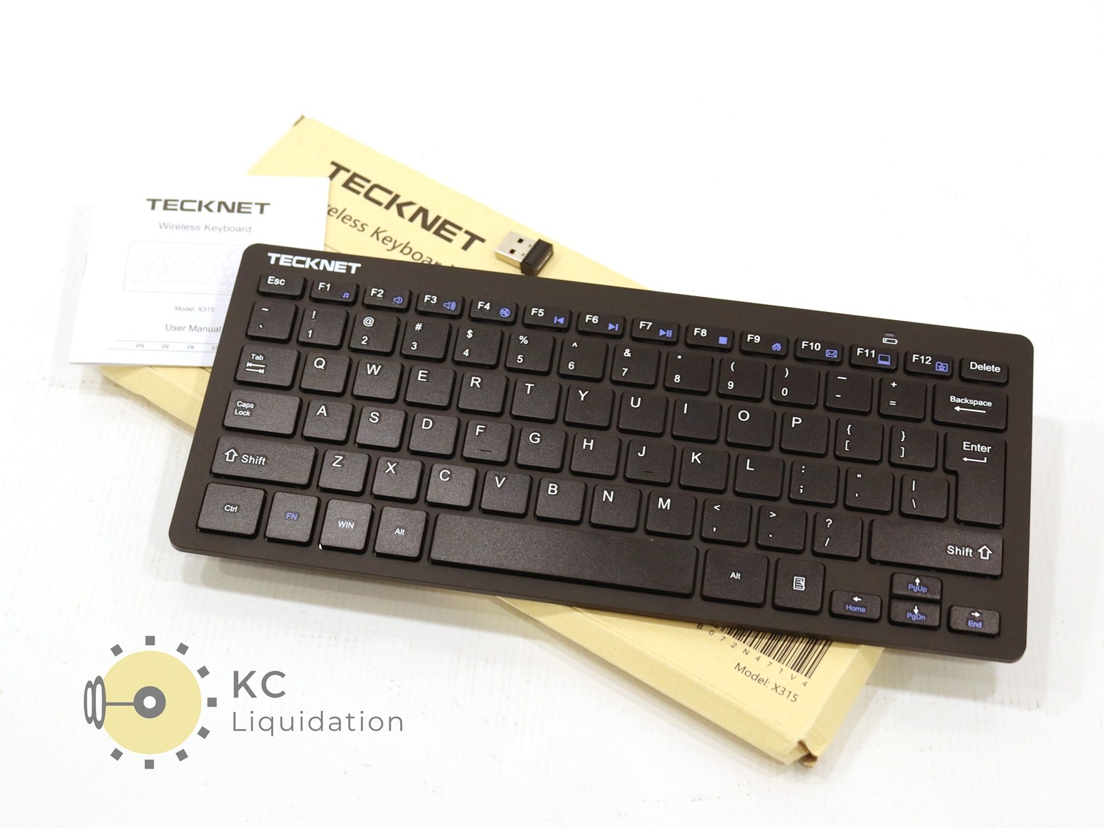 TeckNet X315 Slim Wireless Keyboard (Black) w/ USB