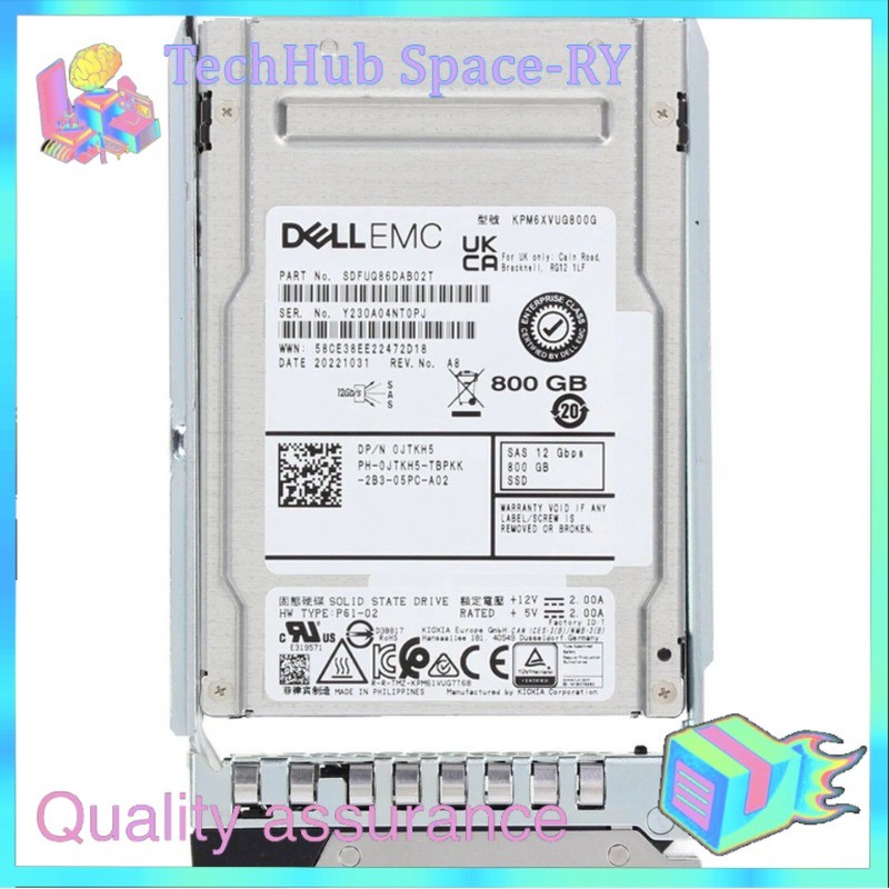 JTKH5 0JTKH5 DELL EMC 800GB SAS 2.5'' 12Gb/s MIXED-USE SSD 14/15/16G KIT New