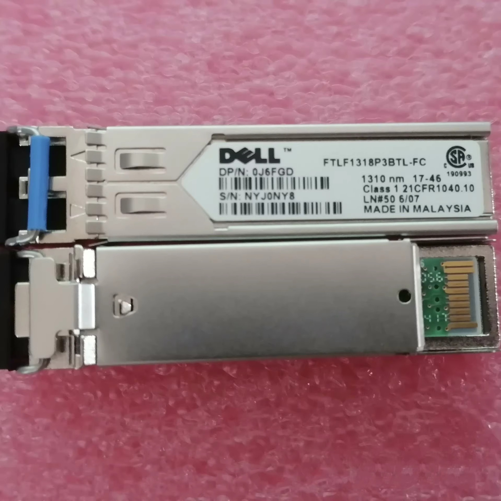 2PCS Dell EMC J6FGD FTLF1318P3BTL-FC 1.25 Gb/s SFP-LX 1310nm LC 10km Transceiver