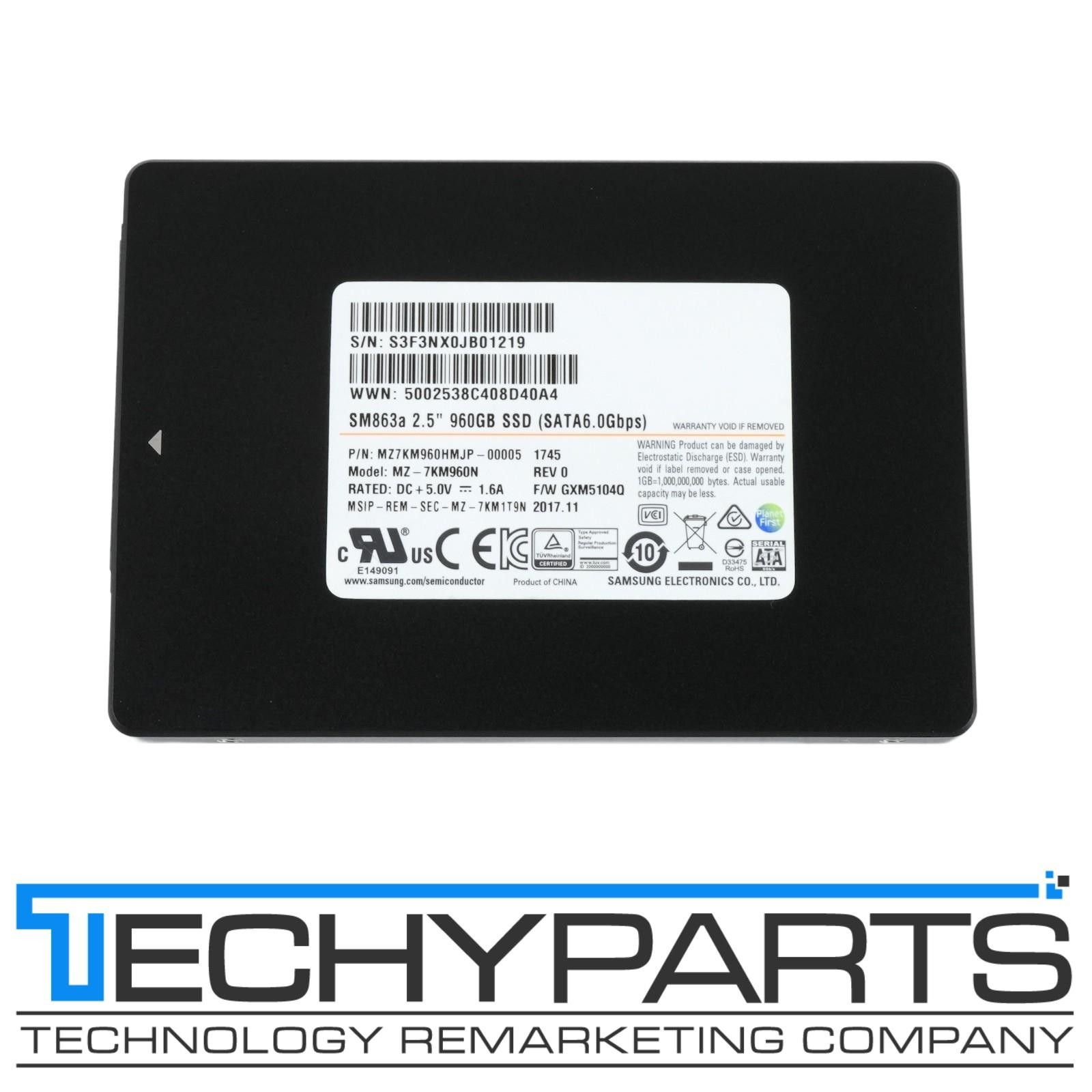 Samsung SM863a 960GB SATA III 2.5" SSD MZ7KM960HMJP-00005 MZ-7KM960N 95%