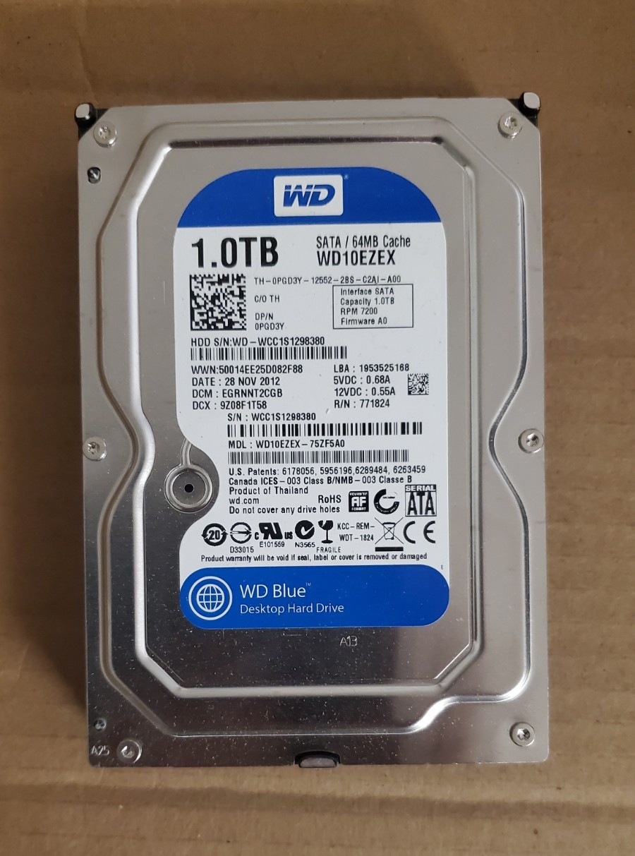 Western Digital Blue (7200RPM, 3.5", SATA III, 64MB Cache) 1TB - WD10EZEX