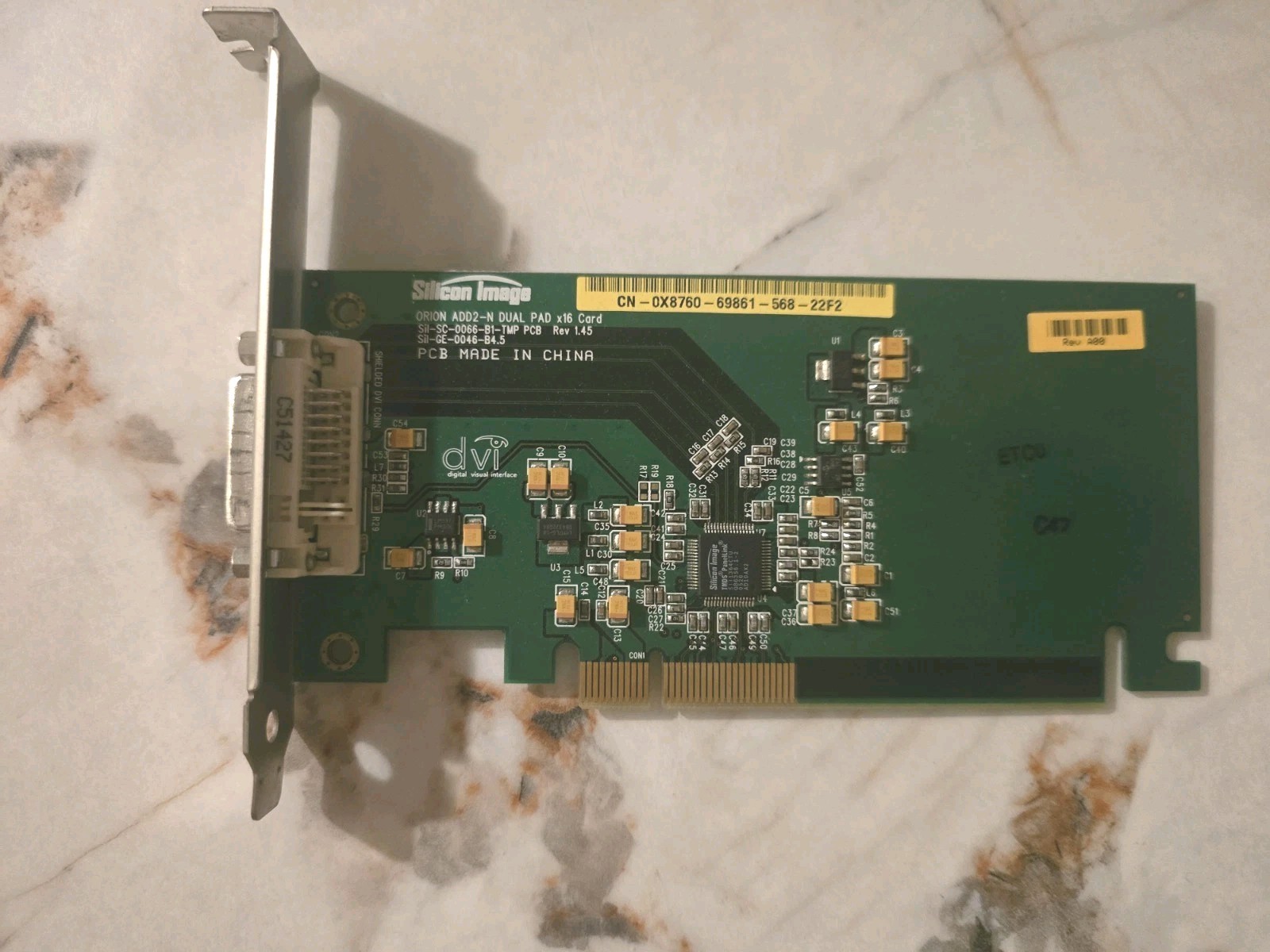 Silicon Image Orion ADD2-N Dual Pad x16 DVI adapter card. 