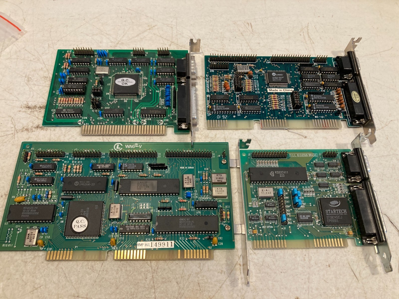 Lot of 4 Vintage ISA Computer Expansion Cards Parallel Serial I O Controller PC