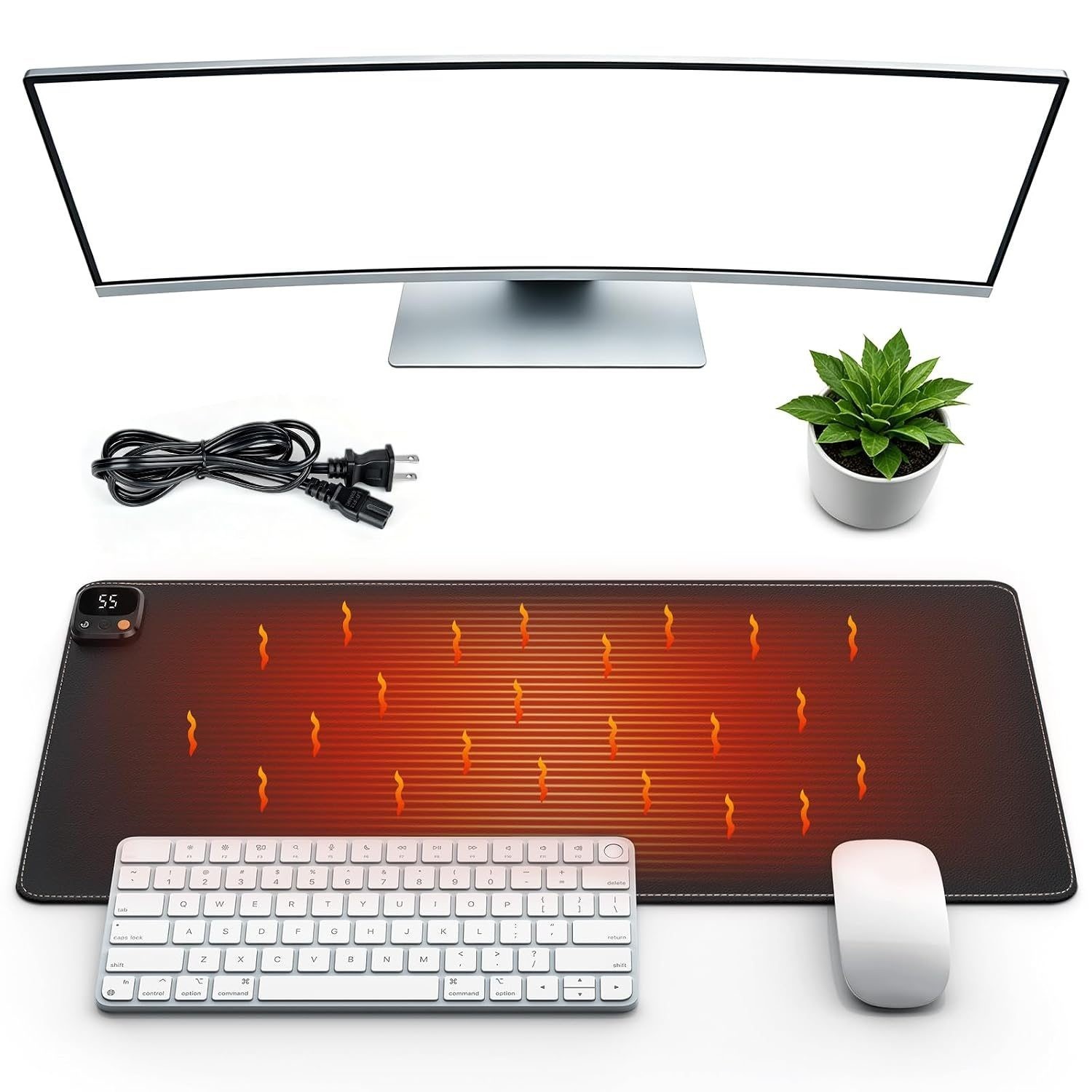 Heated Desk Mat, Warm Desk Pad，31.5 × 13 inches，2-Year Warranty
