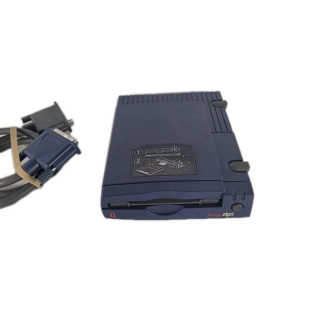 Iomega Zip Disk 100 External Drive Z100P2 Vintage With Adapter Cord