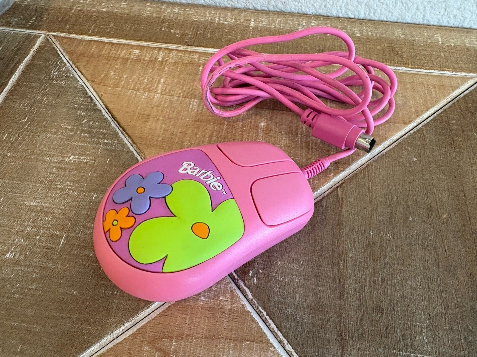 Barbie Computer Mouse Pink Vintage Collectible 1999 Flowers Nostalgia Decor