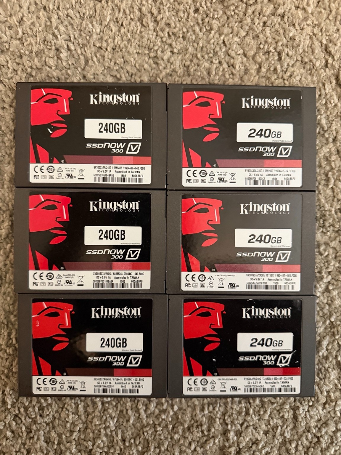 Kingston SSDNow V300 240GB 2.5" SATA III SSD SV300S37A/240G - Tested and Clean