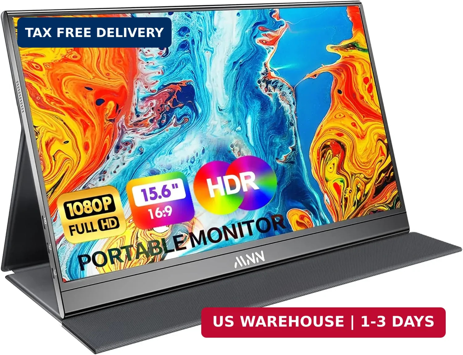 MNN Portable Monitor 15.6inch FHD 1080P 60Hz USB C HDMI Gaming Ultra-Slim IPS Di