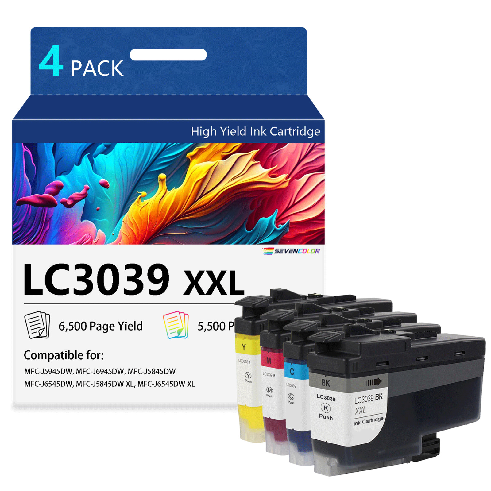 LC3039XXL Ultra High-Yield Ink Cartridges (4Pack, 1BK/1C/1M/1Y)