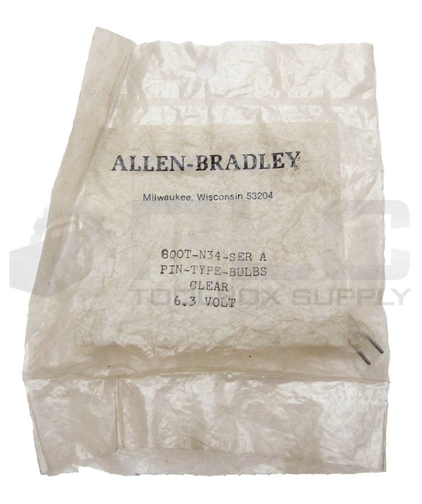 NEW SEALED ALLEN BRADLEY 800T-N34 SER A PIN TYPE BULB CLEAR 6.3V