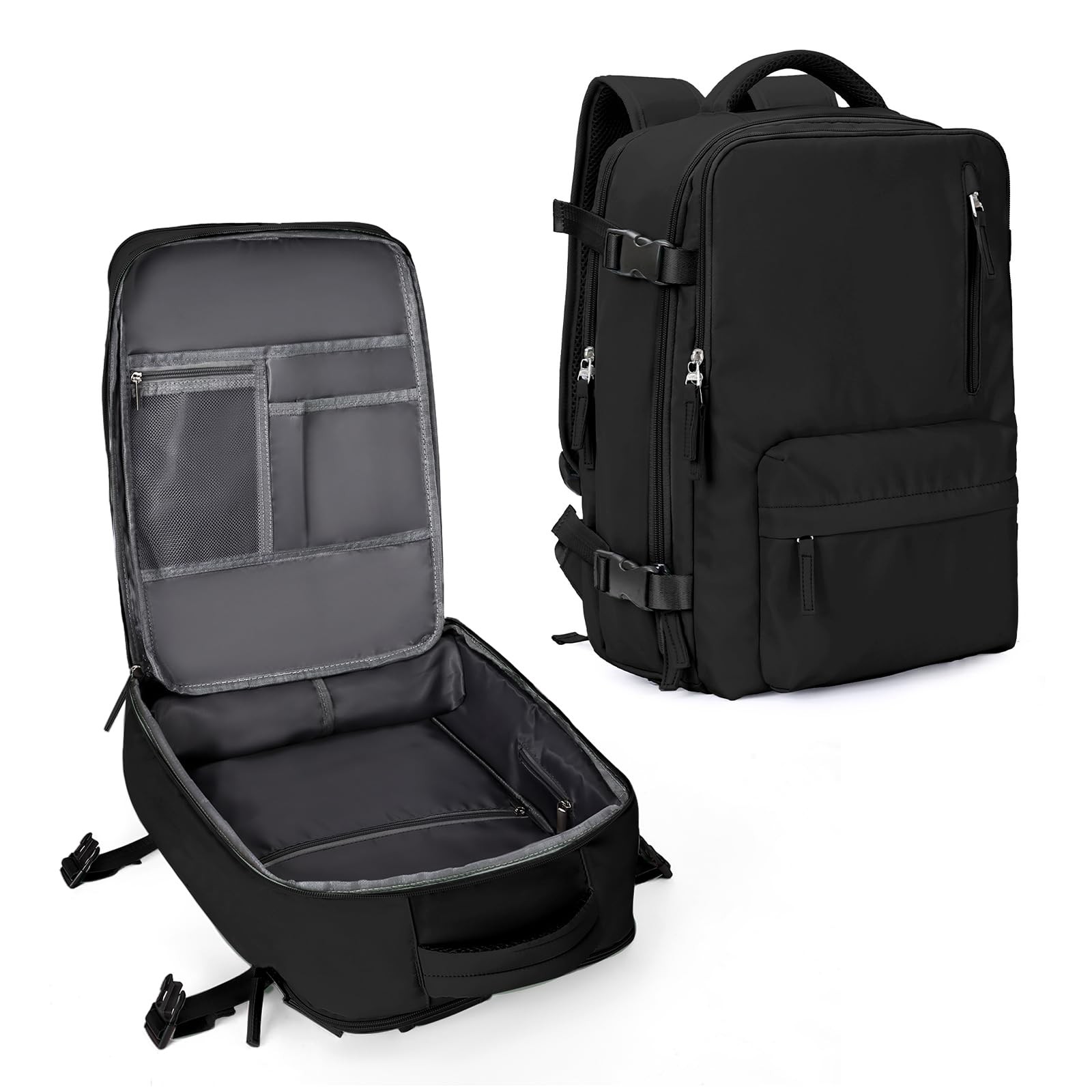 Large Travel Backpack Women Carry On Hiking XX-Large, A18-black