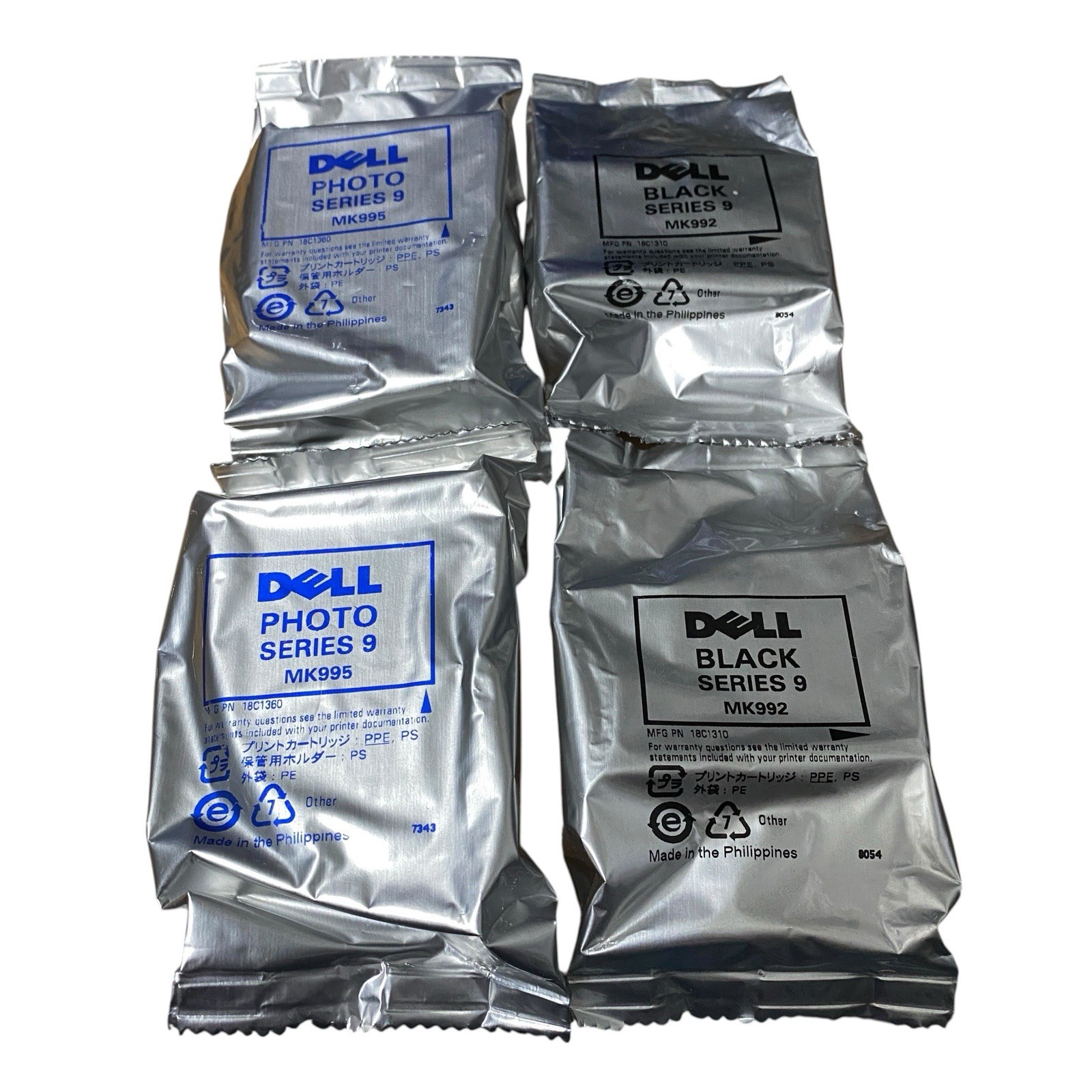 Genuine Set of 4 Dell Black Series 9 9xl MK992 MK995 Ink Cartridge Sealed