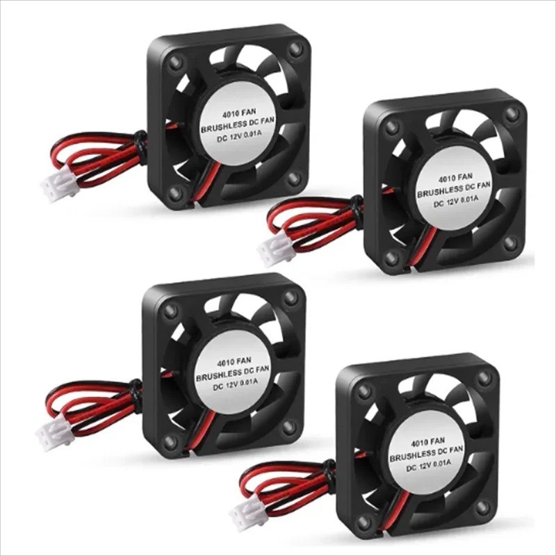 4PCS DC12V Cooling Computer Case Fan 4010 40x40x10mm PC 3D Printer 2Pin US Stock