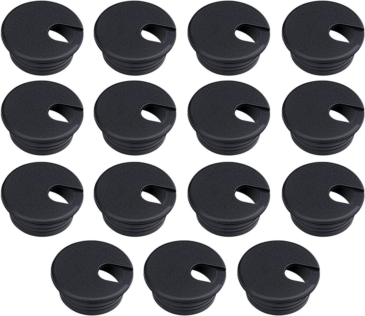 15 Pack 1.5 Inch Desk Grommet Cable Hole Cover 3Inch-11PCS, Black-1.5Inch 