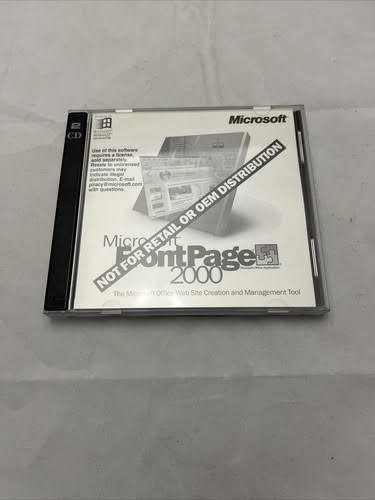 Microsoft Frontpage 2000 CD-ROM w/ Product Key New Sealed Windows NT 98