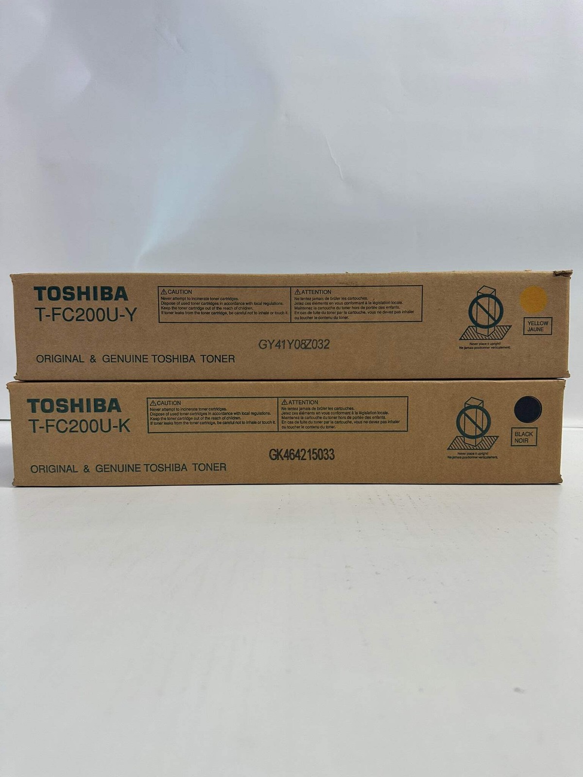 2 OEM Toshiba e-STUDIO 2000AC,2500AC YK Toner T-FC200U-Y, T-FC200U-K (Open Yel)
