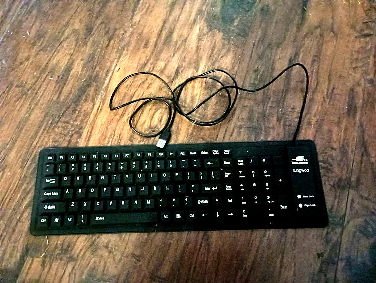 SUNGWOO Foldable Silicone Keyboard USB Wired Waterproof Rollup Keyboard for PC