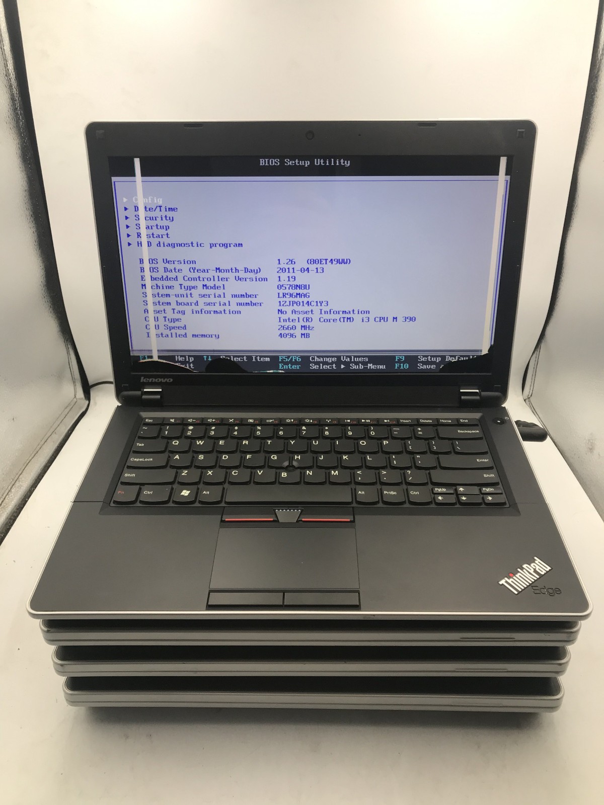 LENOVO THINKPAD EDGE 14 0578 - LOT OF 4 - BOOTS TO BIOS/BAD LCDS - INTEL I3 - BB