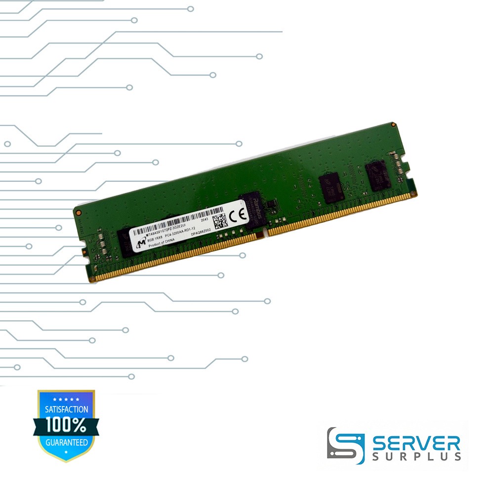 Micron 8GB DDR4-3200 PC4-25600 ECC REG RDIMM MTA9ASF1G72PZ-3G2E2UI