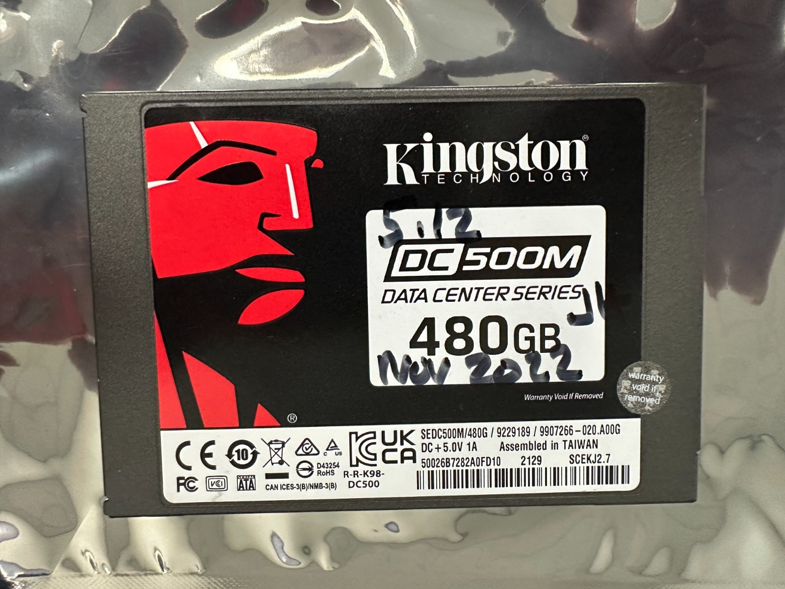 Kingston SSD DC500M 480GB SSD Black SEDC500M/480G Data Center Series 99% Health