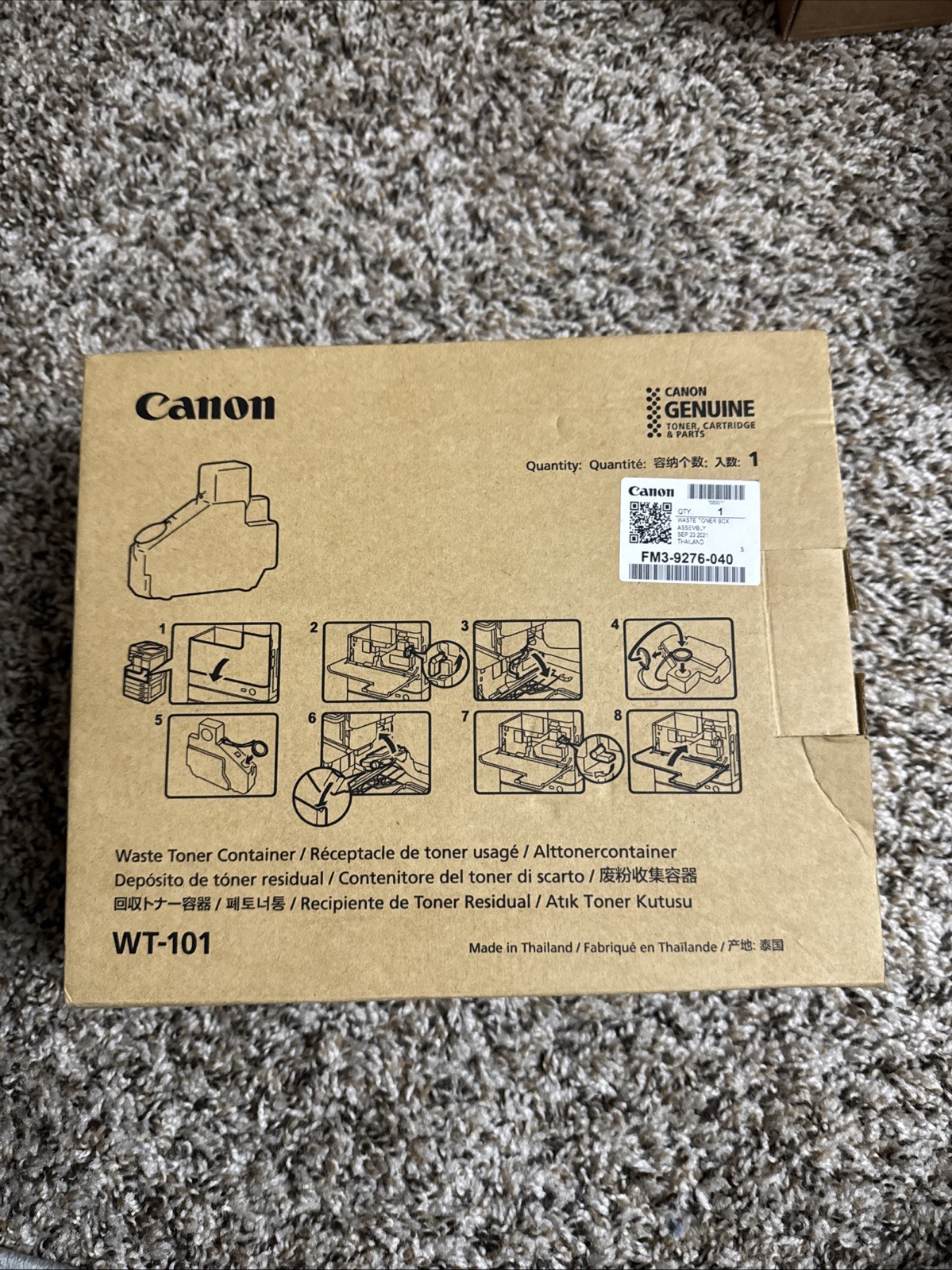 GENUINE CANON WT-101 WASTE TONER CONTAINER