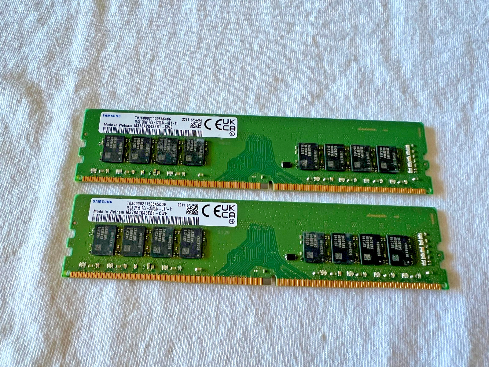 SAMSUNG 32GB (2x16GB)  2Rx8 PC4-2666V-UB1-11 Desktop RAM  M378A2K43DB1-CTD