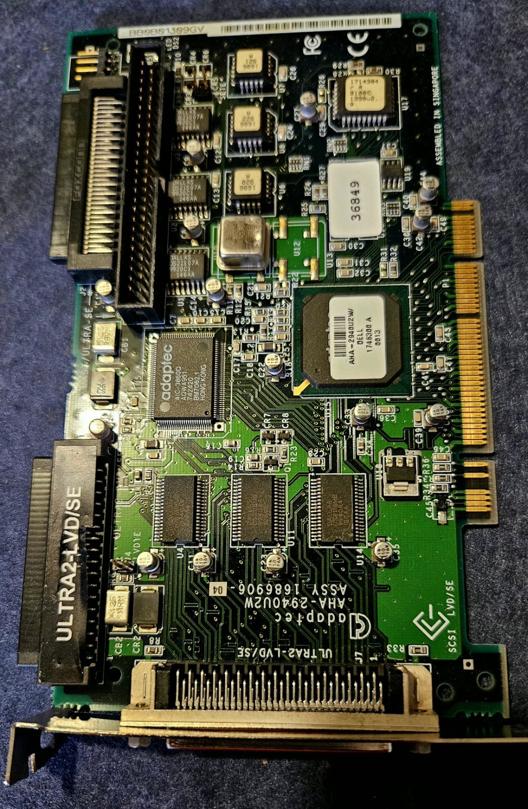 Adaptec AHA-2940U2W Ultra2 Wide LVD SCSI PCI Controller Card 80MB/s 68/50-Pin