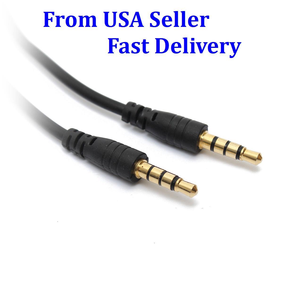 2 PK 1F 3.5mm 4 pole Auxiliary Aux Male Stereo Audio Cable Car MP3 PC iPod Cord*