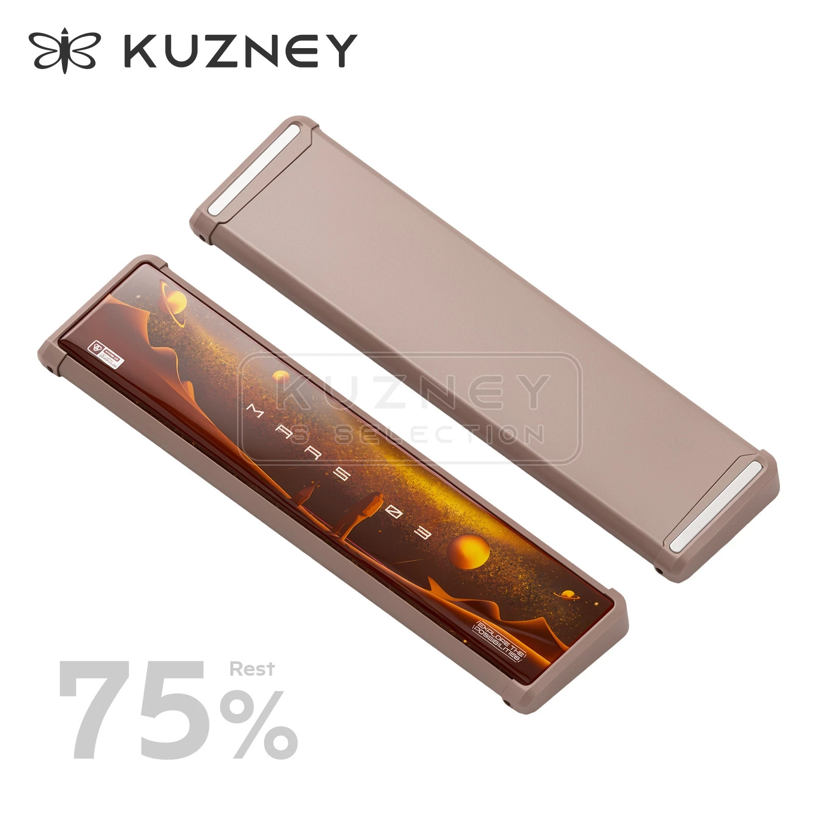 KeysMe Flowing-Sand Alloy Wrist Rest 75% Ergonomic Palm Support Compatible