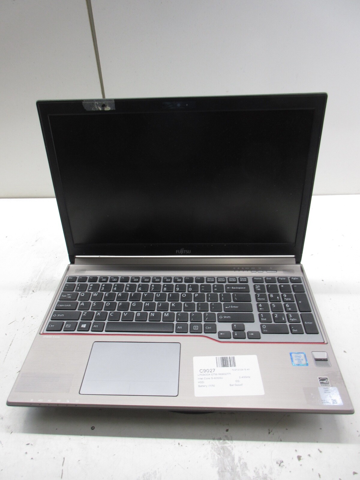 Fujitsu Lifebook E756 Intel Core i5-6300U 2.40GHz NO HDD No Batt