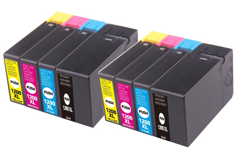 8P Quality XL Ink Set + Chip fits PGI-1200 Canon MB2020 MB2120 MB2320 MB2720