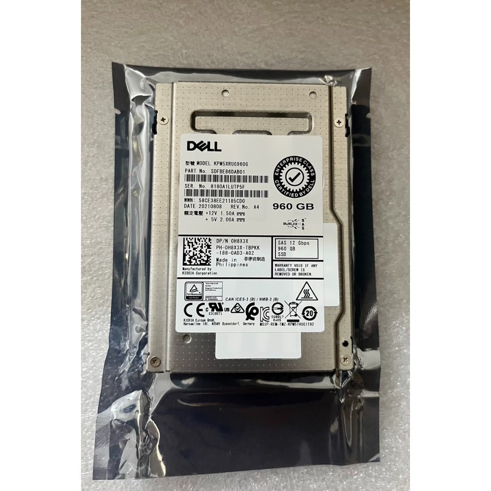 KPM5XRUG960G Dell 960GB SAS 2.5" 12G RI SSD for ME4024 0H8X3X