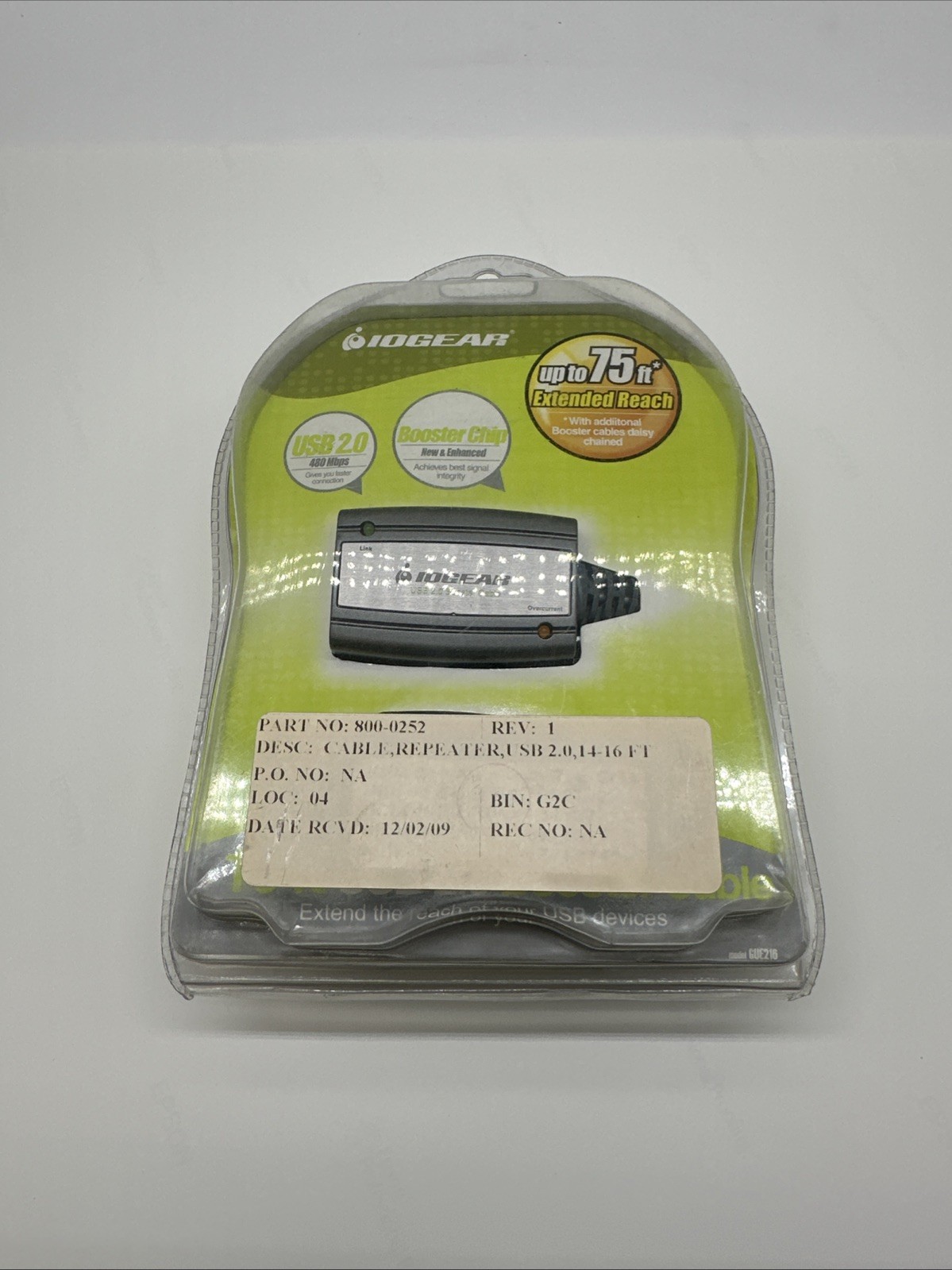 IOGEAR 16ft USB 2.0 Booster Cable USB A Male to A Female GUE216 (6048)